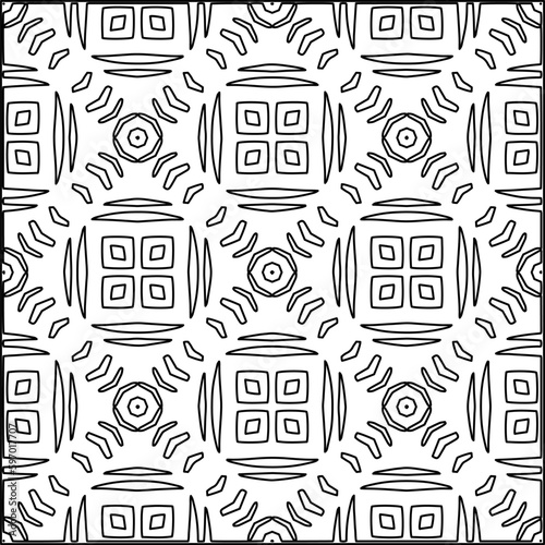  Seamless pattern. Modern stylish texture. Composition from regularly repeating geometrical element. Black and white pattern for web page, textures, card, poster, fabric, textile.