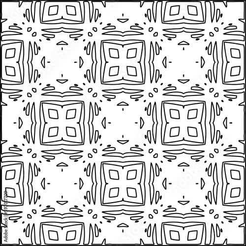  Seamless pattern. Modern stylish texture. Composition from regularly repeating geometrical element. Black and white pattern for web page, textures, card, poster, fabric, textile.