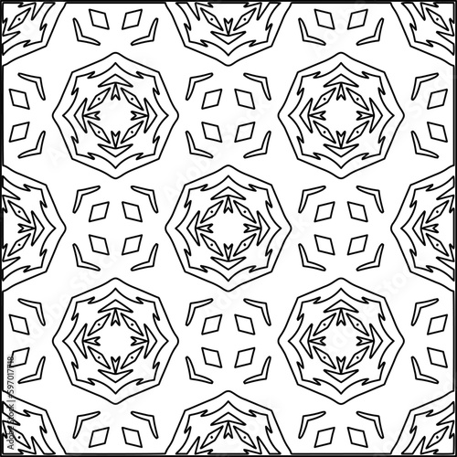  Seamless pattern. Modern stylish texture. Composition from regularly repeating geometrical element. Black and white pattern for web page, textures, card, poster, fabric, textile.