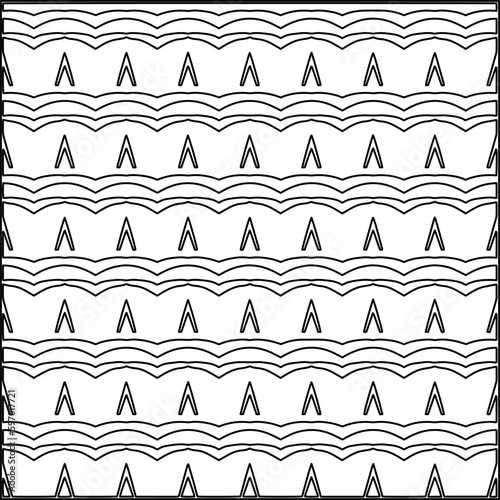  Seamless pattern. Modern stylish texture. Composition from regularly repeating geometrical element. Black and white pattern for web page, textures, card, poster, fabric, textile.