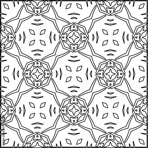  Seamless pattern. Modern stylish texture. Composition from regularly repeating geometrical element. Black and white pattern for web page, textures, card, poster, fabric, textile.