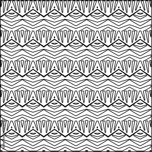  Seamless pattern. Modern stylish texture. Composition from regularly repeating geometrical element. Black and white pattern for web page, textures, card, poster, fabric, textile.