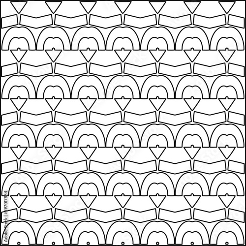  Seamless pattern. Modern stylish texture. Composition from regularly repeating geometrical element. Black and white pattern for web page, textures, card, poster, fabric, textile.