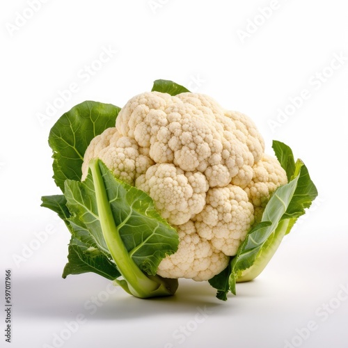 Cauliflower Isolated on White. Generative AI photo