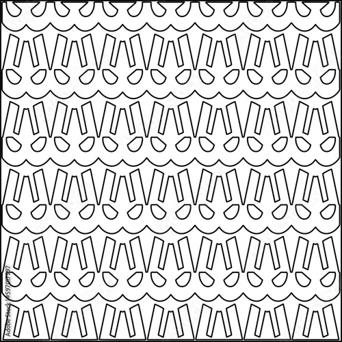  Seamless pattern. Modern stylish texture. Composition from regularly repeating geometrical element. Black and white pattern for web page, textures, card, poster, fabric, textile.