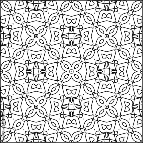  Seamless pattern. Modern stylish texture. Composition from regularly repeating geometrical element. Black and white pattern for web page, textures, card, poster, fabric, textile.