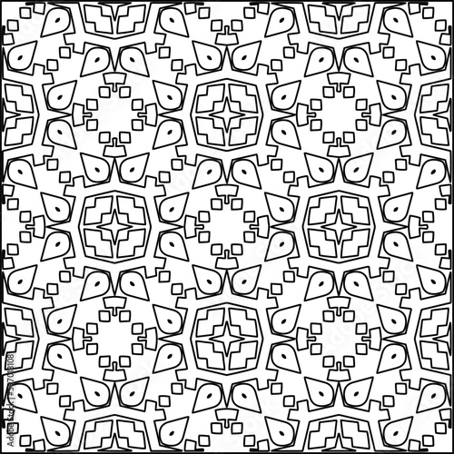  Seamless pattern. Modern stylish texture. Composition from regularly repeating geometrical element. Black and white pattern for web page, textures, card, poster, fabric, textile.