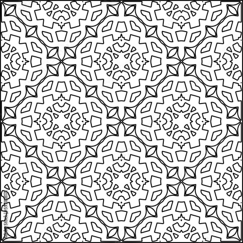  Seamless pattern. Modern stylish texture. Composition from regularly repeating geometrical element. Black and white pattern for web page, textures, card, poster, fabric, textile.