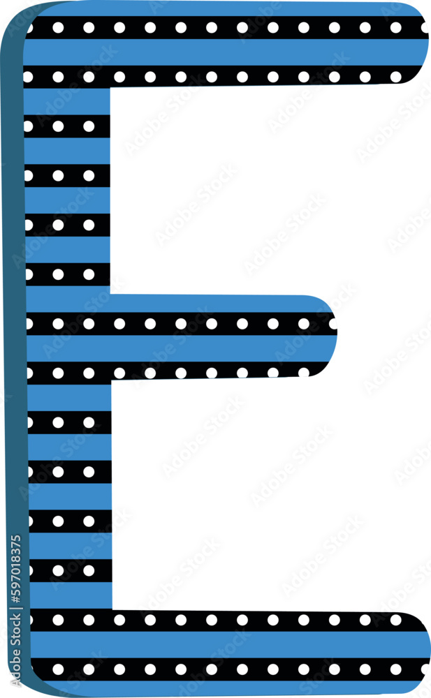 Obraz premium dotted capital letter E, uppercase letter E