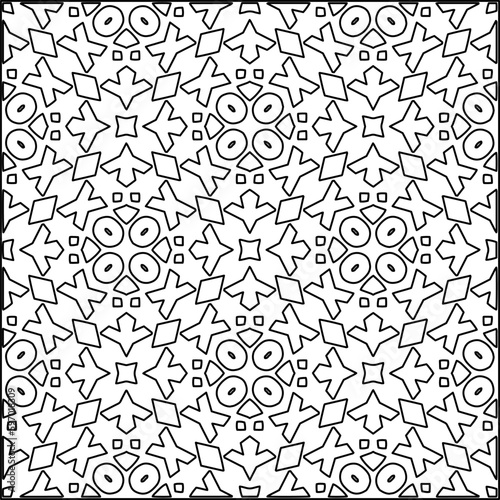  Seamless pattern. Modern stylish texture. Composition from regularly repeating geometrical element. Black and white pattern for web page, textures, card, poster, fabric, textile.