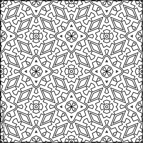  Seamless pattern. Modern stylish texture. Composition from regularly repeating geometrical element. Black and white pattern for web page, textures, card, poster, fabric, textile.