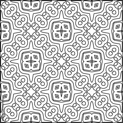  Seamless pattern. Modern stylish texture. Composition from regularly repeating geometrical element. Black and white pattern for web page, textures, card, poster, fabric, textile.