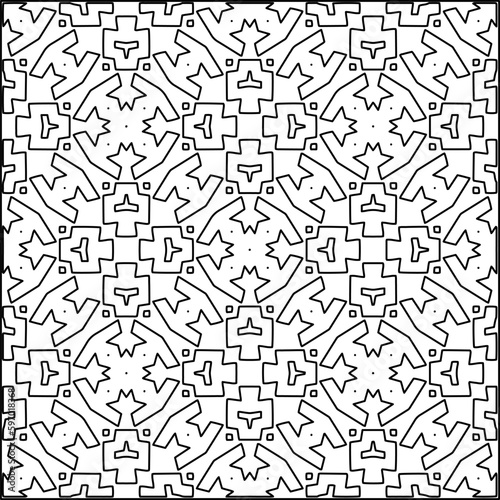  Seamless pattern. Modern stylish texture. Composition from regularly repeating geometrical element. Black and white pattern for web page, textures, card, poster, fabric, textile.