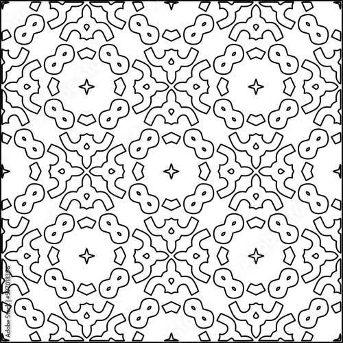  Seamless pattern. Modern stylish texture. Composition from regularly repeating geometrical element. Black and white pattern for web page, textures, card, poster, fabric, textile.