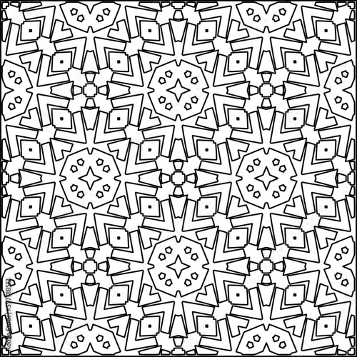  Seamless pattern. Modern stylish texture. Composition from regularly repeating geometrical element. Black and white pattern for web page, textures, card, poster, fabric, textile.