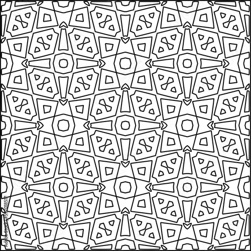  Seamless pattern. Modern stylish texture. Composition from regularly repeating geometrical element. Black and white pattern for web page, textures, card, poster, fabric, textile.