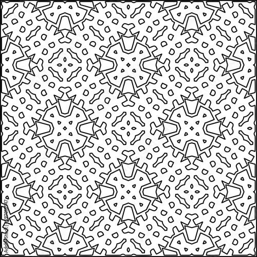  Seamless pattern. Modern stylish texture. Composition from regularly repeating geometrical element. Black and white pattern for web page, textures, card, poster, fabric, textile.