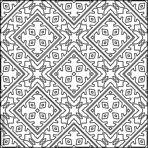  Seamless pattern. Modern stylish texture. Composition from regularly repeating geometrical element. Black and white pattern for web page, textures, card, poster, fabric, textile.