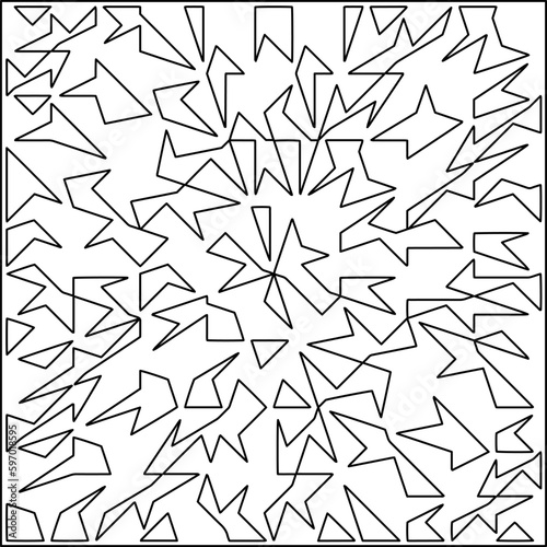  Seamless pattern. Modern stylish texture. Composition from regularly repeating geometrical element. Black and white pattern for web page, textures, card, poster, fabric, textile.