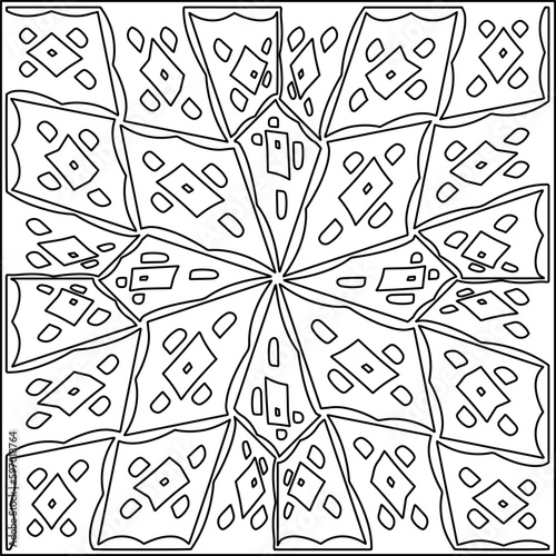  Seamless pattern. Modern stylish texture. Composition from regularly repeating geometrical element. Black and white pattern for web page, textures, card, poster, fabric, textile.