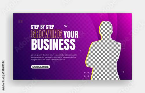Youtube video thumbnail or web banner template for business video and digital marketing web banner design 