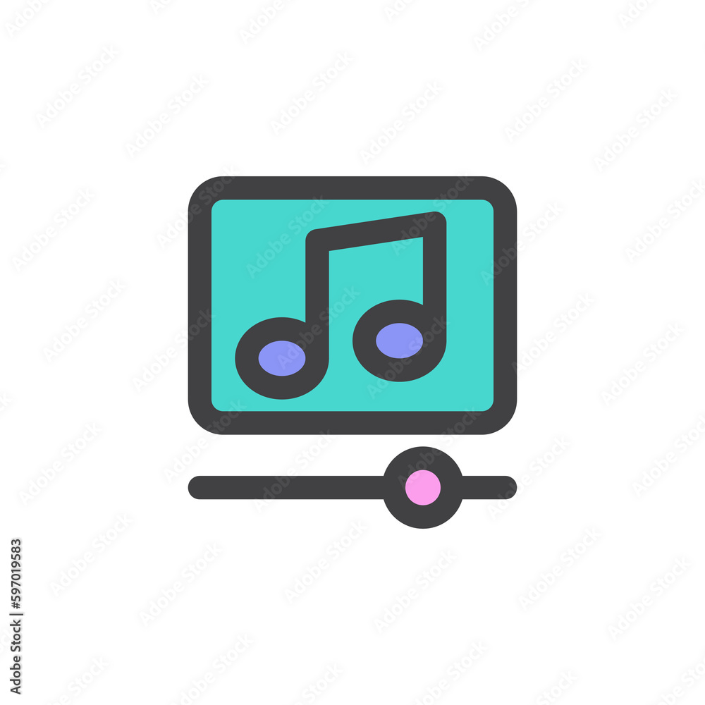 Music player interface filled outline icon Music player interface filled outline icon