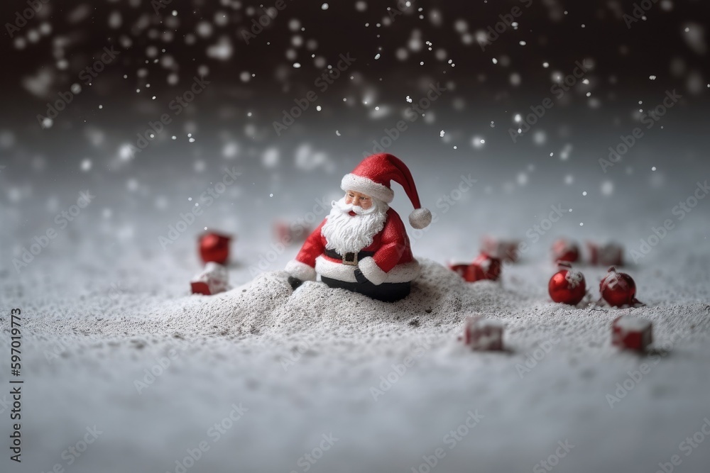 Santa Claus and Christmas card . Generative AI