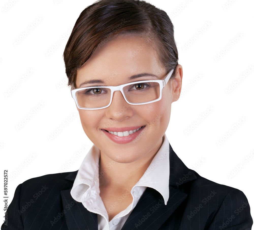 Young Businesswoman with Glasses - Isolated