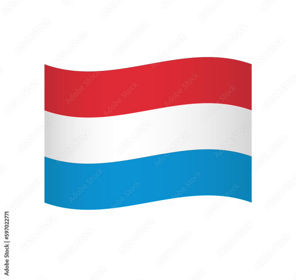 Luxembourg flag - simple wavy vector icon with shading. Luxembourg flag - simple wavy vector icon with shading.