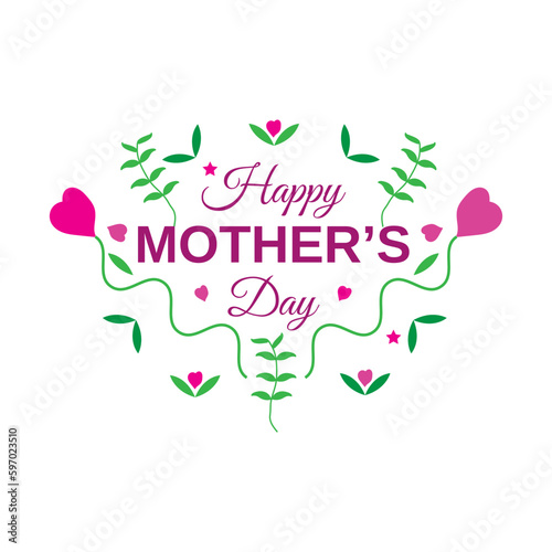 Happy Mother's Day Calligraphy. Happy Mother's Day Postcard. Holiday lettering Illustration