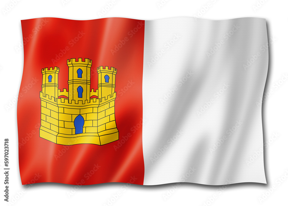 Castile la Mancha province flag, Spain