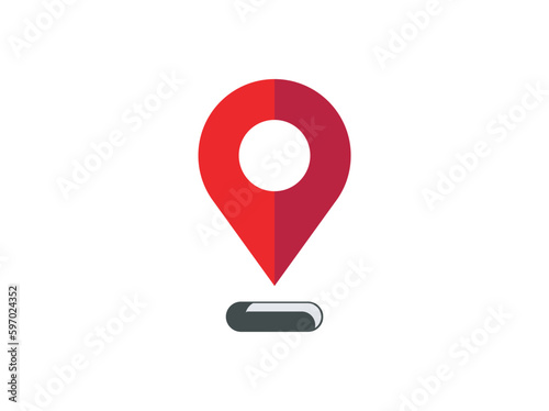 red gps location icon vector 