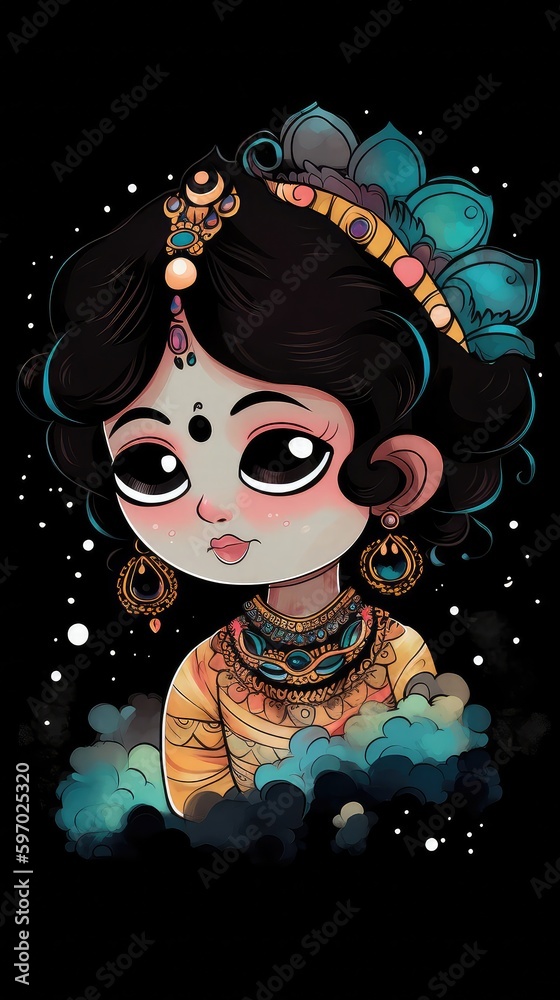 Radha Rani Painting.Generative Al high quality Radha Rani Painting.Generative Al high quality