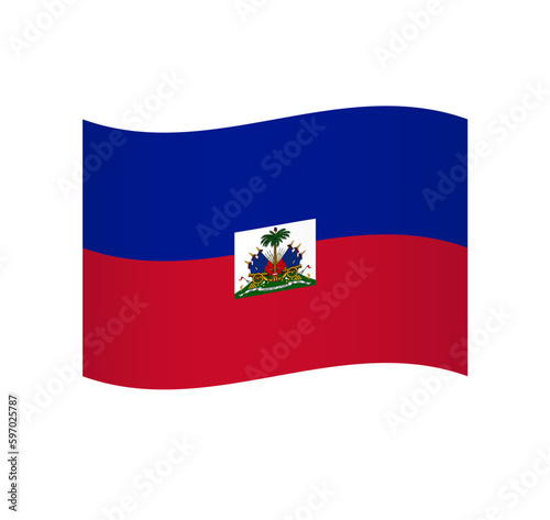 Free Download Haiti flag - simple wavy vector icon with shading. - GFXLoad