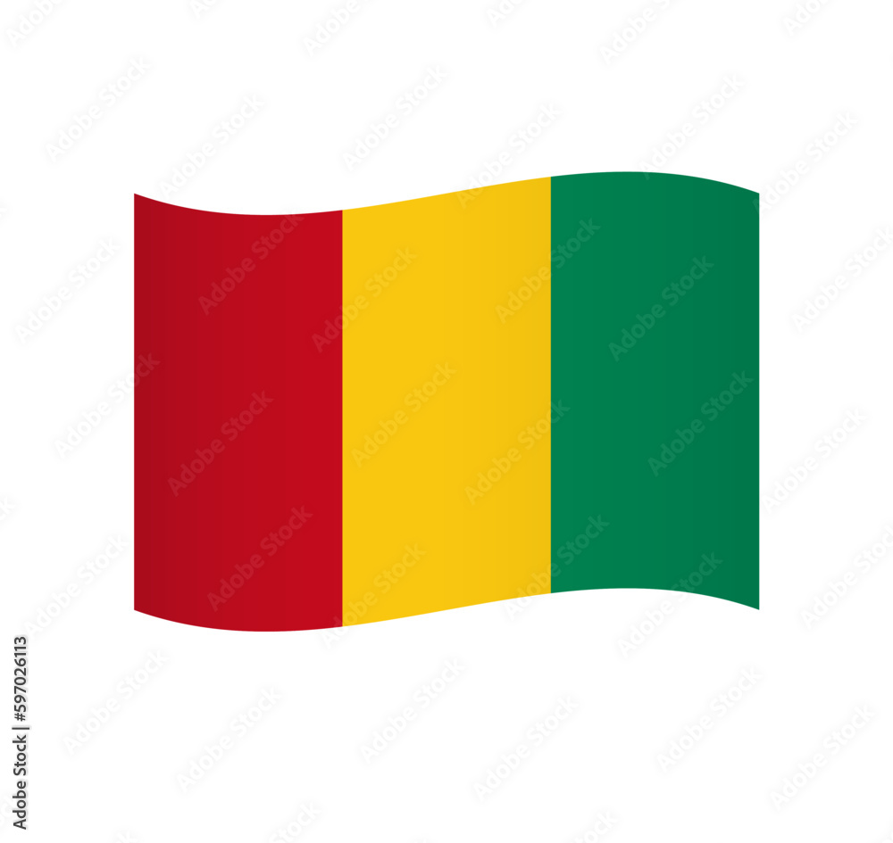 Fototapeta premium Guinea flag - simple wavy vector icon with shading.