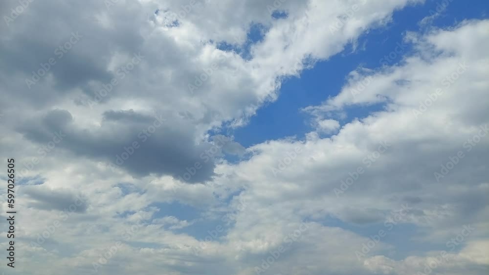 Cloudscape time-lapse, billowing clouds in motion on a summer day 4k video Cloudscape time-lapse, billowing clouds in motion on a summer day 4k video