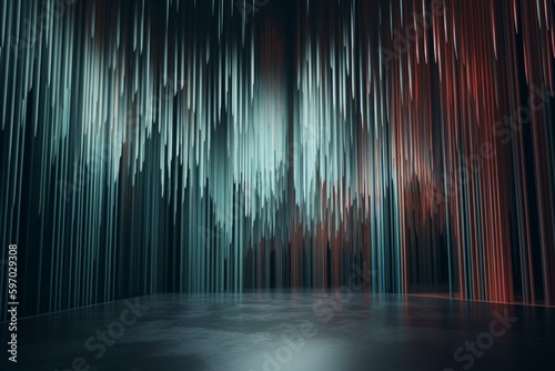 Stage backdrop with vertical abstract lines. Generative AI