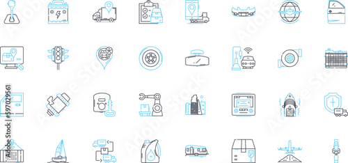 Digital Commerce linear icons set. E-commerce, Online shopping, Mobile payments, Cryptocurrency, Virtual storefront, Digital currency, Online marketplace line vector and concept signs. Generative AI