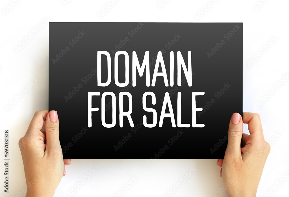 Domain for Sale text on card, concept background Domain for Sale text on card, concept background