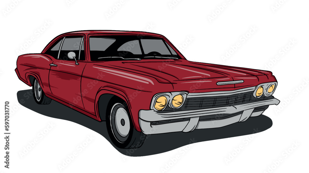 Illustration of vintage car vector