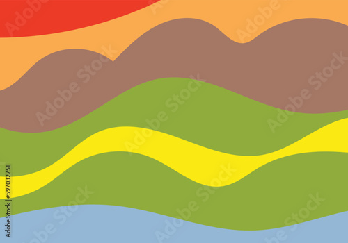 mountain terrain with river green plant twilight tone background for advertisment banner poster technology enviroment organic nature vector eps.