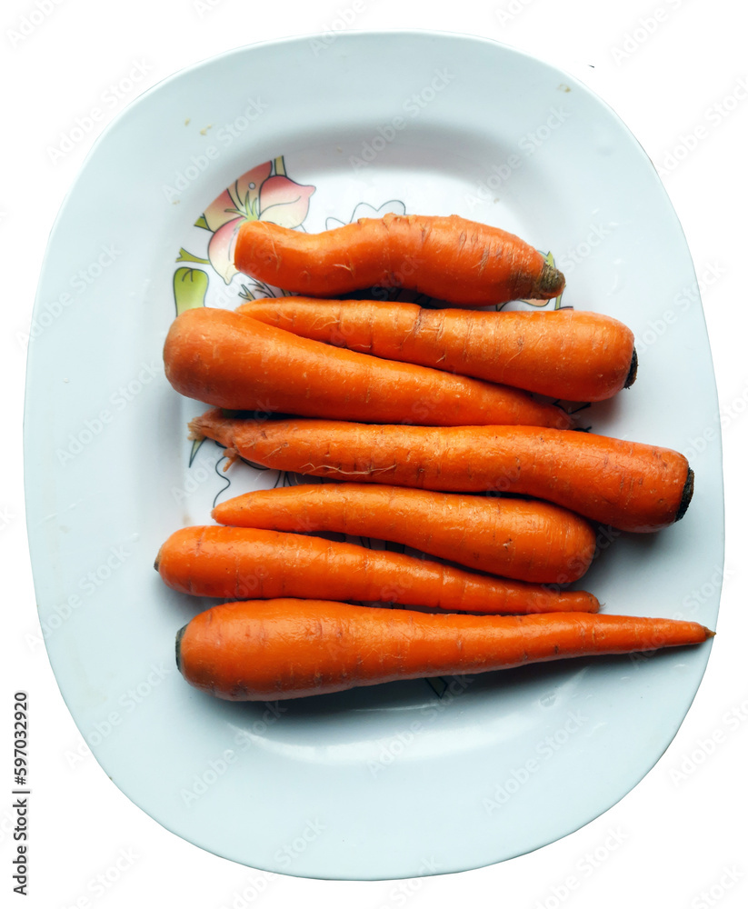 Fresh Carrot with plate isolated on white background. Fresh Carrot with plate isolated on white background.