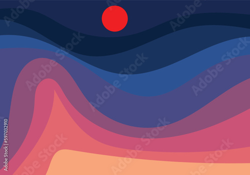 sunset with gradient striped twilight color pattern theme background for advertisment banner poster technology enviroment organic nature book cover decoration pattern vector eps.