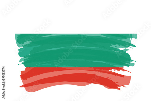 Brush stroke flag of BULGARIA
