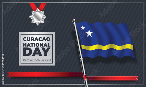Curacao National Day, Vector Template Design