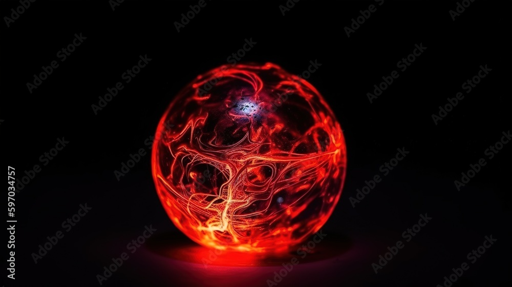 Fototapeta premium A ball of red colorful light energy sphere
