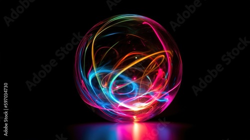 A ball of multicolor colorful light energy sphere © Emma