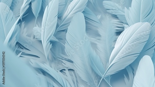 Wallpaper Mural Blue Feathers Pastel Color Background  Torontodigital.ca