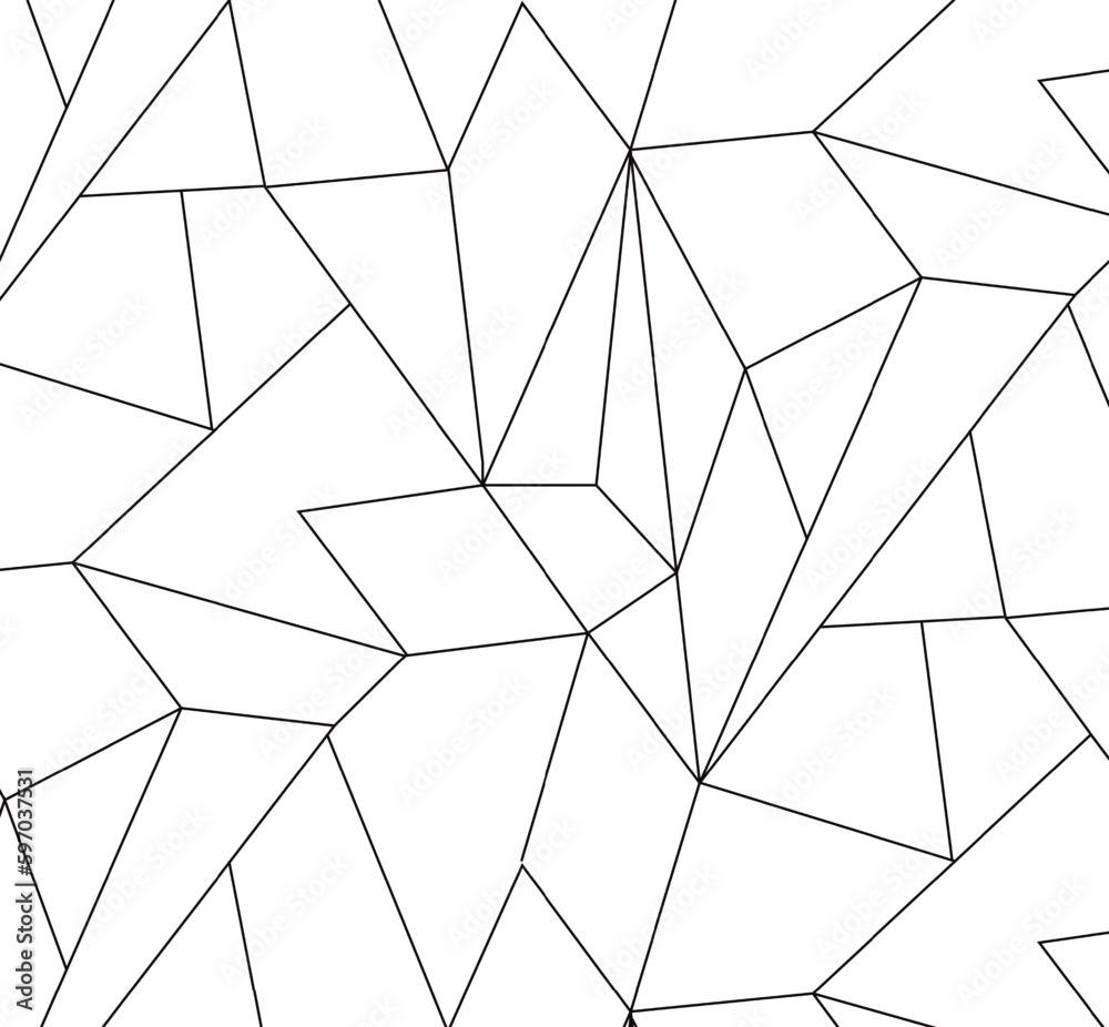 Fototapeta premium Geometric lines pattern on white background, seamless vector pattern. Black lines and rhombuses geometric texture. Abstract geometry pattern background.