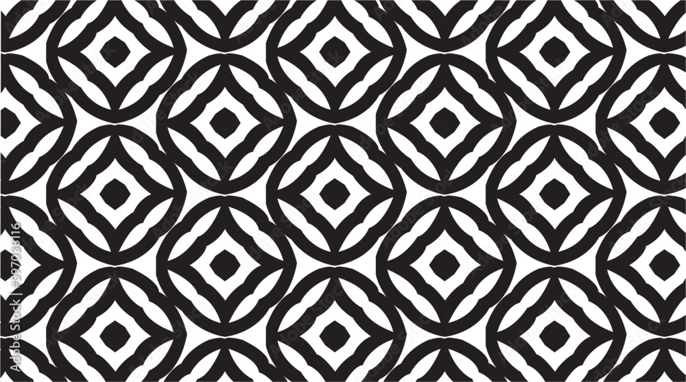 Black and white seamless geometric pattern.